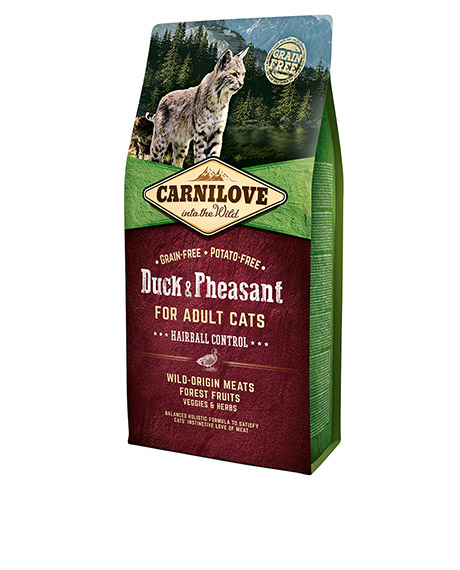 Carnilove Duck - Pheasant Cat Hairball Control sausas maistas katėms : Pakuotė - 6 kg