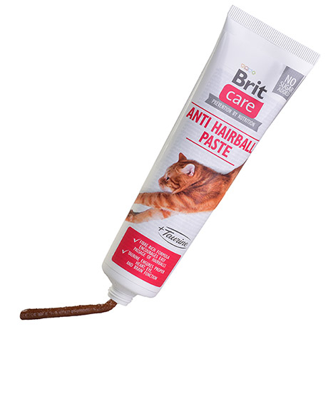 Brit Care Cat Anti Hairball pasta katėms su taurinu, 100 g