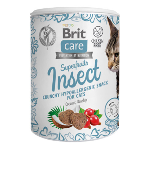 Brit Care Cat Superfruits Insect skanėstai katėms su vabzdžiais, 100 g