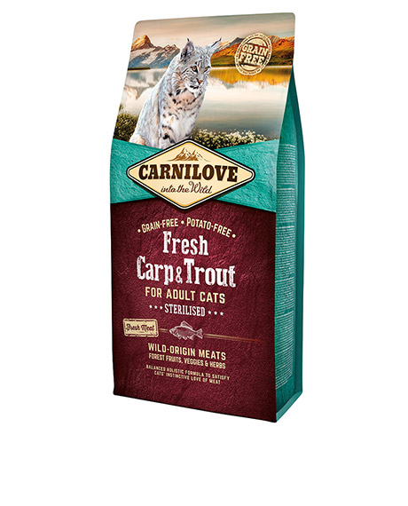 Carnilove Fresh Carp - Trout Sterilised sausas maistas katėms : Pakuotė - 400 g