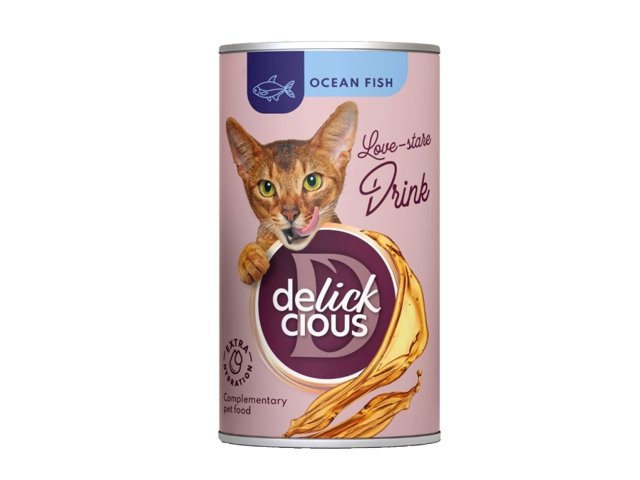 Delickcious Drink gėrimas su vandenynų žuvimis katėms 5x140g
