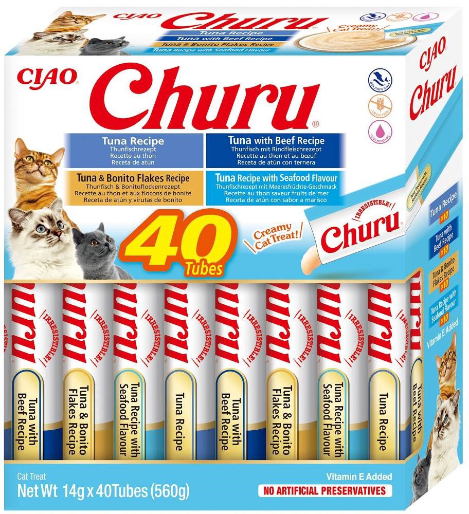 INABA Churu Variety box Tuna - skanėstas katėms - 40 x 14g