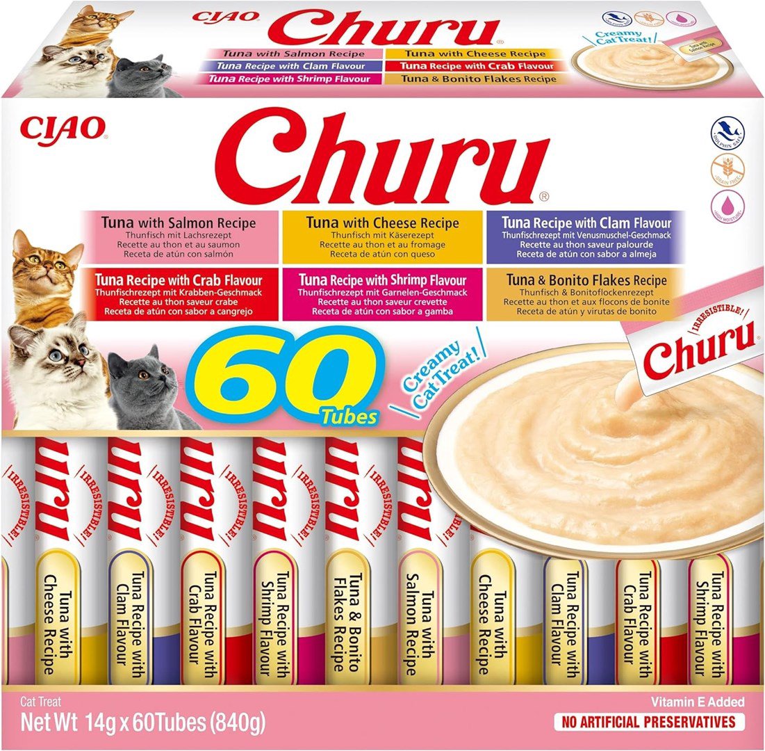 INABA Churu Variety box Tuna - skanėstas katėms - 60 x 14g