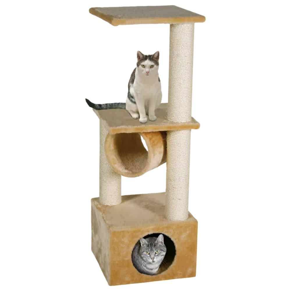 Magic Cat Tamara 109cm draskyklė katėms su nameliu ir 3 stulpais (kreminė)