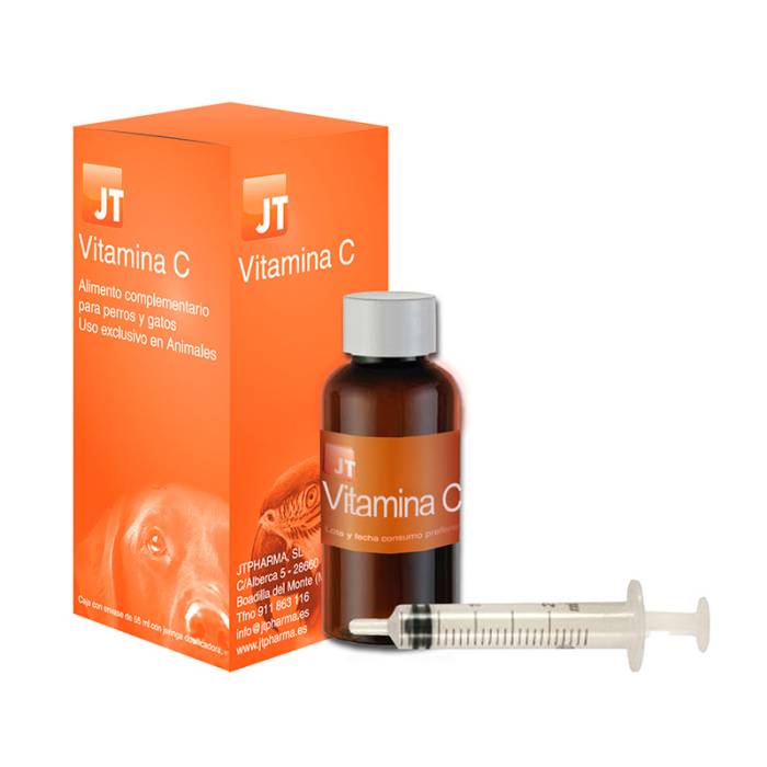 JT Pharma Vitamina C askorbo rūgšties vitaminai šunims ir katėms, 55 ml