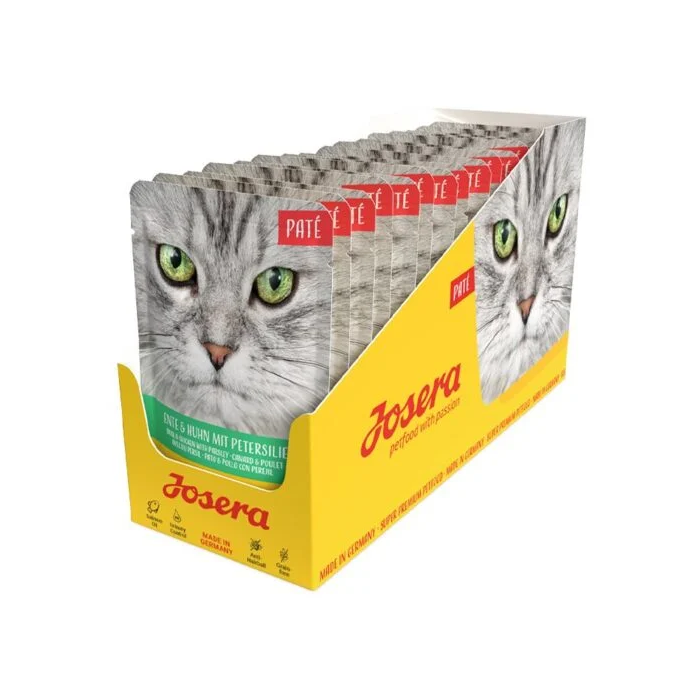 Josera Paté Duck - Chicken with Parsley begrūdis konservuotas maistas katėms antienos ir vištienos paštetas su petražolėmis, 16x85 g