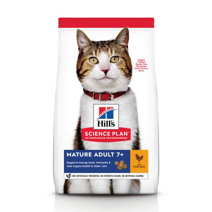 Hill's Science Plan Senior Adult 7+ Chicken sausas maistas vyresnio amžiaus katėms, 10 kg