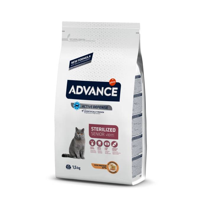 Advance Sterilized Senior sausas maistas sterilizuotoms, vyresnio amžiaus katėms, 1,5 kg