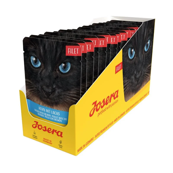 Josera Filet Chicken with Salmon begrūdis konservuotas maistas katėms vištienos filė su lašiša, 16x70 g