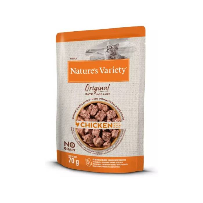 Nature's Variety Adult Chicken begrūdis, drėgnas maistas katėms, 70 g