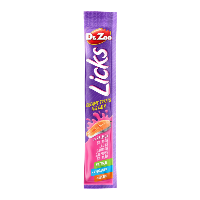 Dr. Zoo Licks skanėstas katėms su lašiša, 36 x 15 g