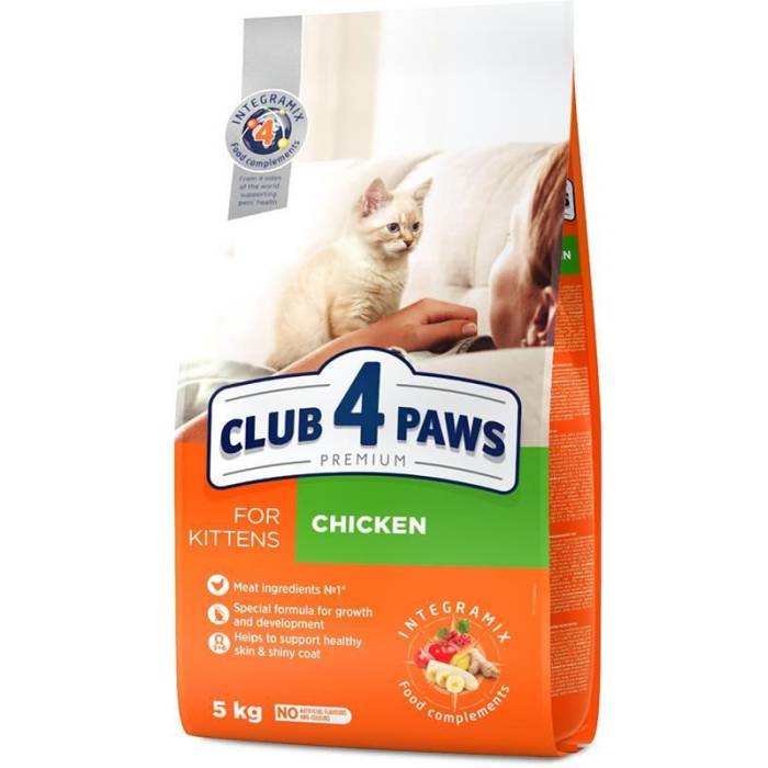 CLUB 4 PAWS Premium Visavertis pašaras kačiukams su vištiena, 5 kg