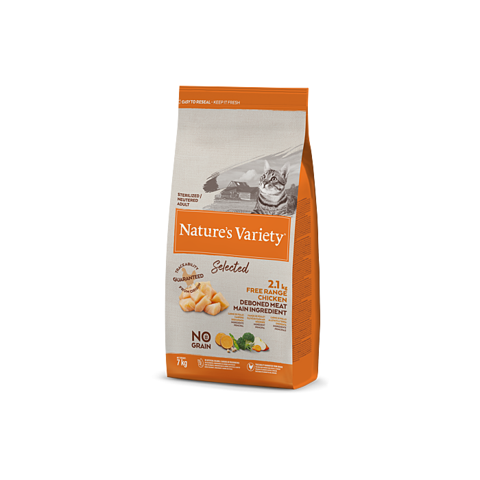 Nature's Variety Selected Sterilized Chicken begrūdis, sausas maistas sterilizuotoms katėms, 7 Kg