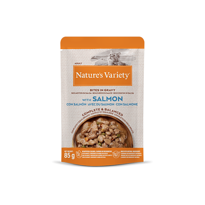 Nature's Variety Bites Salmon drėgnas maistas katėms, 85 g