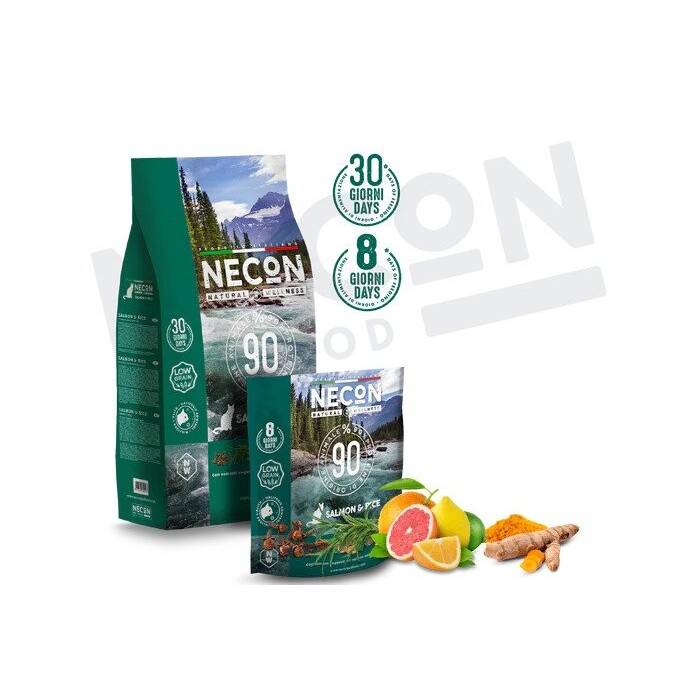 Necon Natural Wellness Adult Salmon and Rice sausas maistas katėms, 1,5 kg
