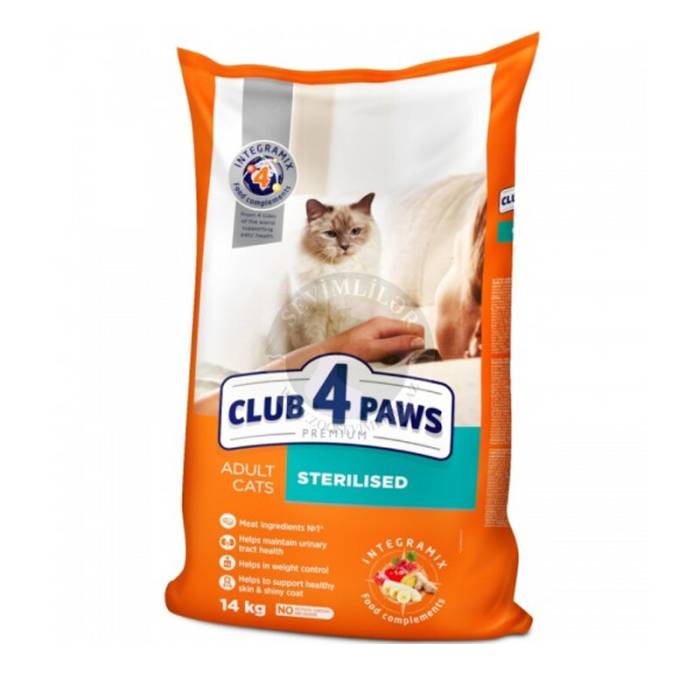 CLUB 4 PAWS Premium Visavertis pašaras suaugusioms sterilizuotoms katėms, 14 kg