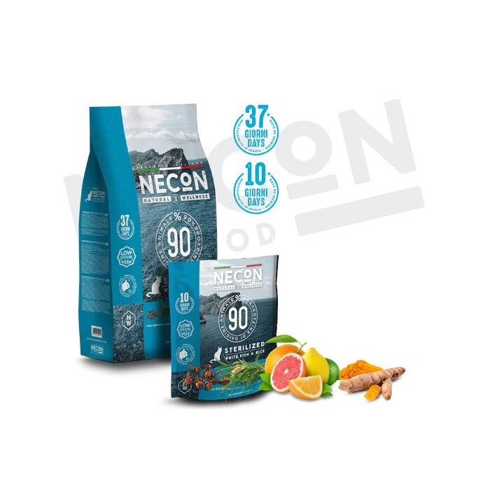 Necon Natural Wellness Adult Sterilized White Fish and Rice sausas maistas sterilizuotoms katėms, 400 g