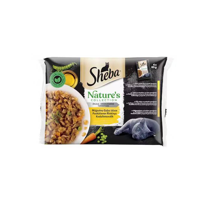 Sheba drėgnas maistas katėms su paukštiena, 4 x 85 g