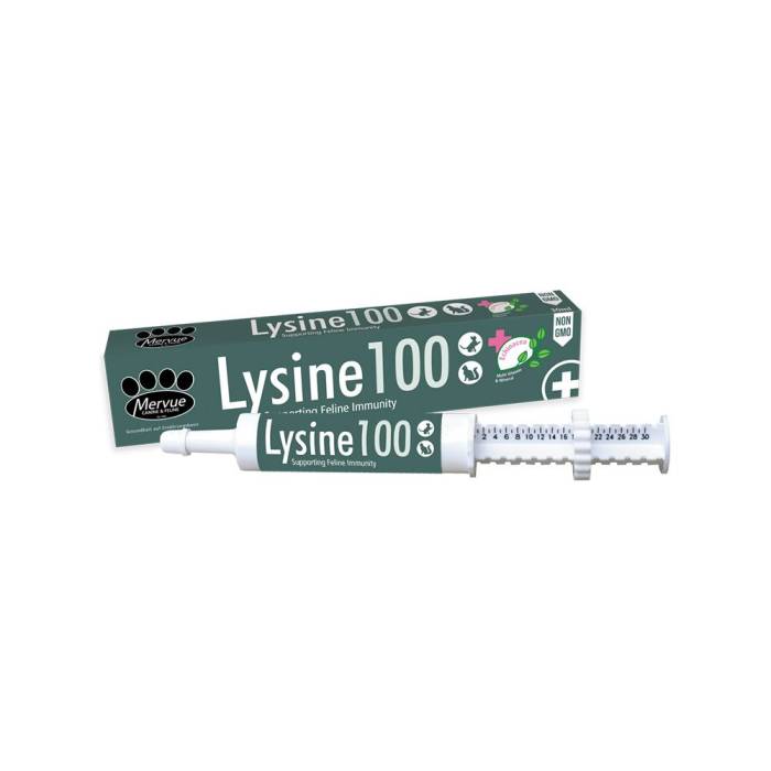 Mervue Lysine 100 pasta padedanti sustiprinti imunitetą, suvaldyti Herpes virusą ir kačių gripą, 30 ml