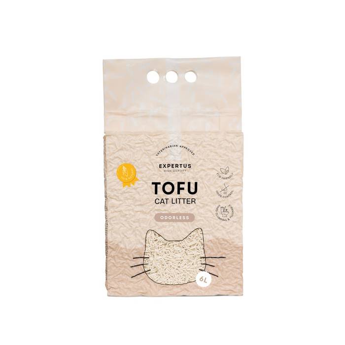 Expertus Tofu bekvapis kraikas katėms, 6 L (2,6 kg)