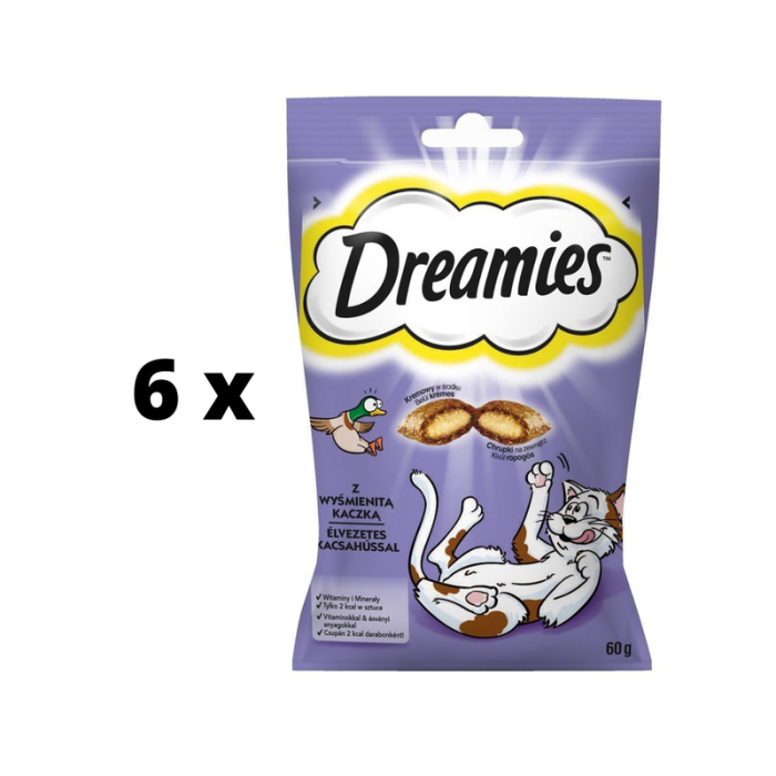 Skanėstai katėms DREAMIES, su antiena, 60 g x 6 vnt. pakuotė