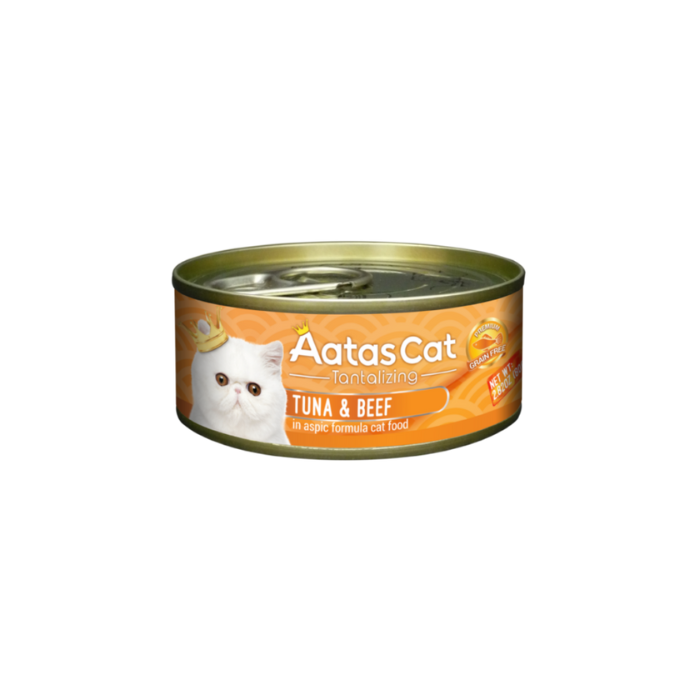 Aatas Cat Tantalizing Tuna-Beef begrūdis, drėgnas maistas katėms, 80 g