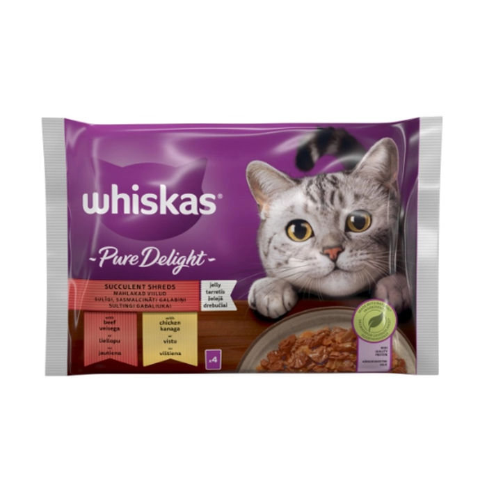 Whiskas drėgnas maistas suaugusioms katėms, mėsos rinkinys, 4 x 85 g