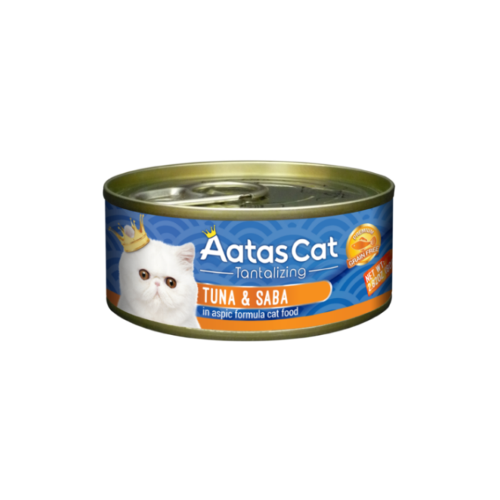 Aatas Cat Tantalizing Tuna-Saba begrūdis, drėgnas maistas katėms, 80 g