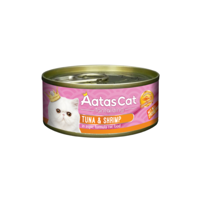 Aatas Cat Tantalizing Tuna-Shrimp begrūdis, drėgnas maistas katėms, 80 g