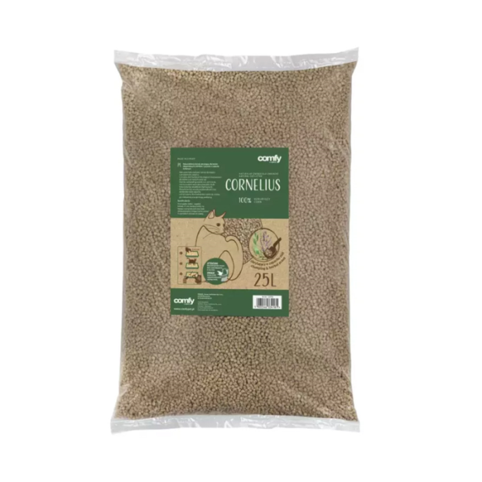 Comfy Cornelius Herbal sušokantis kukurūzų kraikas katėms, 25 L