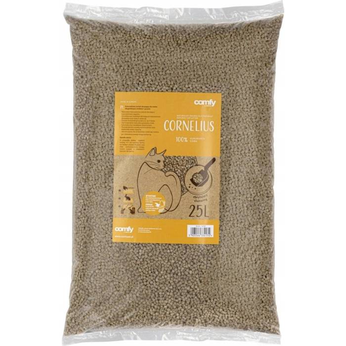 Comfy Cornelius Natural sušokantis kukurūzų kraikas katėms, 25 L