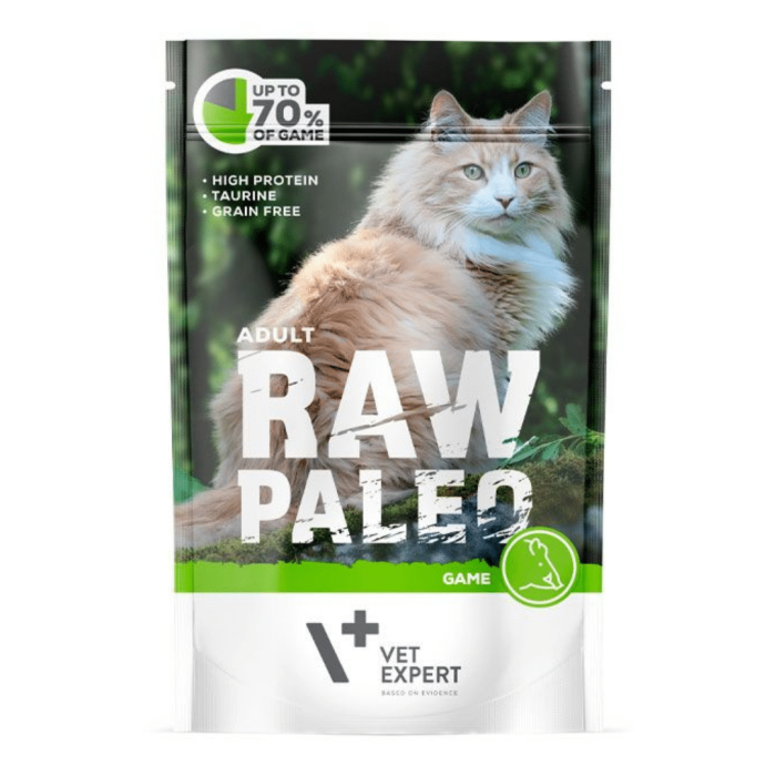 Raw Paleo Vet Expert Cat Adult drėgnas maistas katėms su žvėriena, 100 g