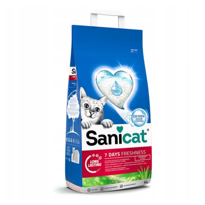 Kačių kraikas SANICAT Aloe vera, 4 l