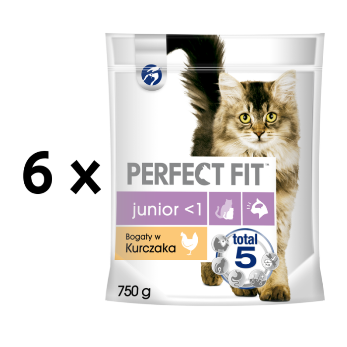 Sausas ėdalas PERFECT FIT kačiukams su višt. 750g x 6 vnt. pakuotė
