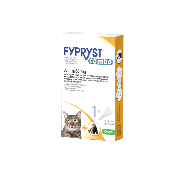 KRKA Fypryst Combo antiparazitinis užlašinamas tirpalas katėms ir šeškams, N1