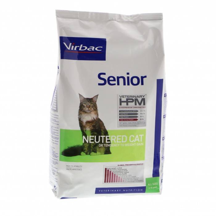Virbac Veterinary HPM Cat Senior Neutered visavertis ėdalas sterilizuotoms vyresnio amžiaus katėms, 7 kg