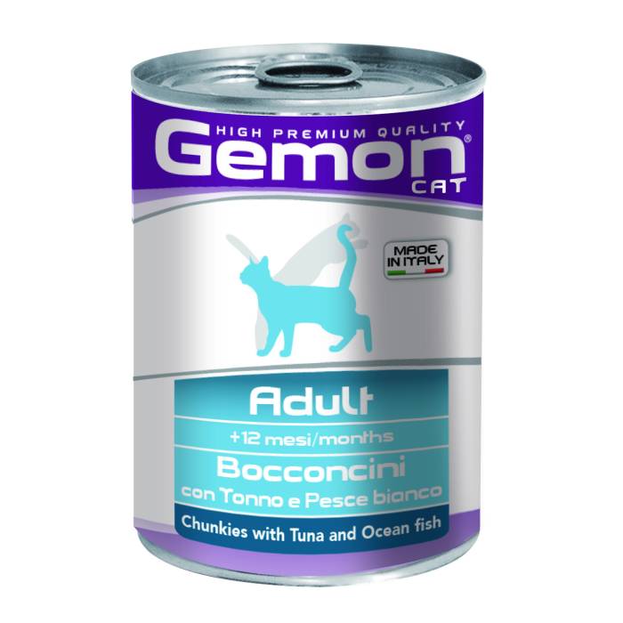 Gemon Wet Cat Chunkies drėgnas maistas katėms su tunu ir vandenyno žuvimi, 415 g