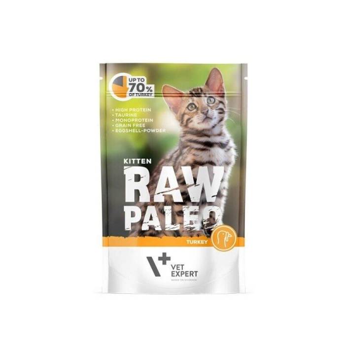 Raw Paleo Vet Expert Kitten drėgnas maistas kačiukams su kalakutiena, 100 g