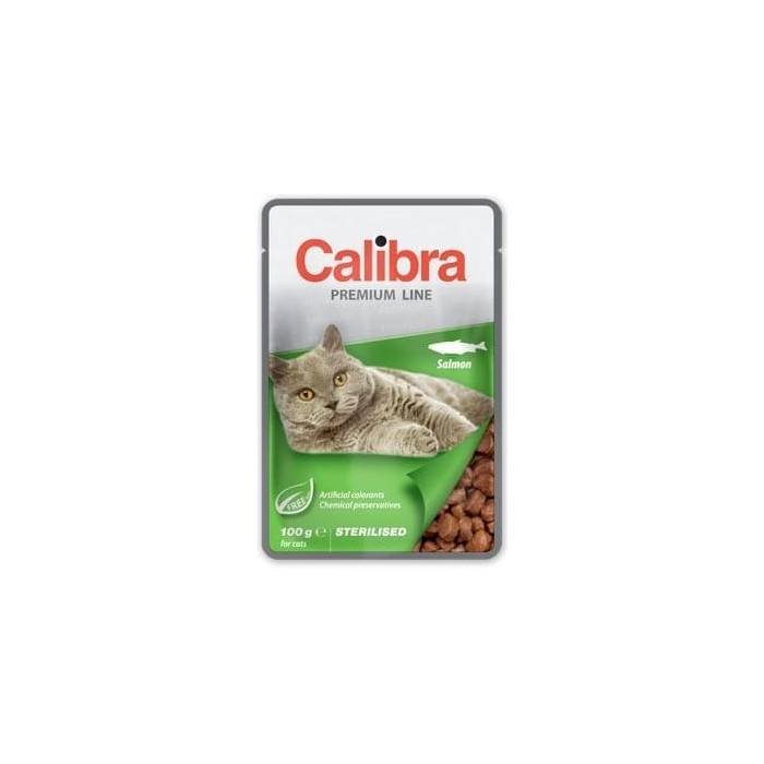 Calibra Pouch Premium Cat Sterilised Salmon drėgnas maistas sterilizuotoms katėms, 100 g