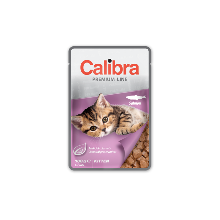 Calibra Pouch Premium Kitten Salmon drėgnas maistas kačiukams, 100 g