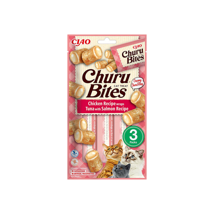 Churu Bites suktinukai katėms su tunu ir lašiša, 3 vnt.