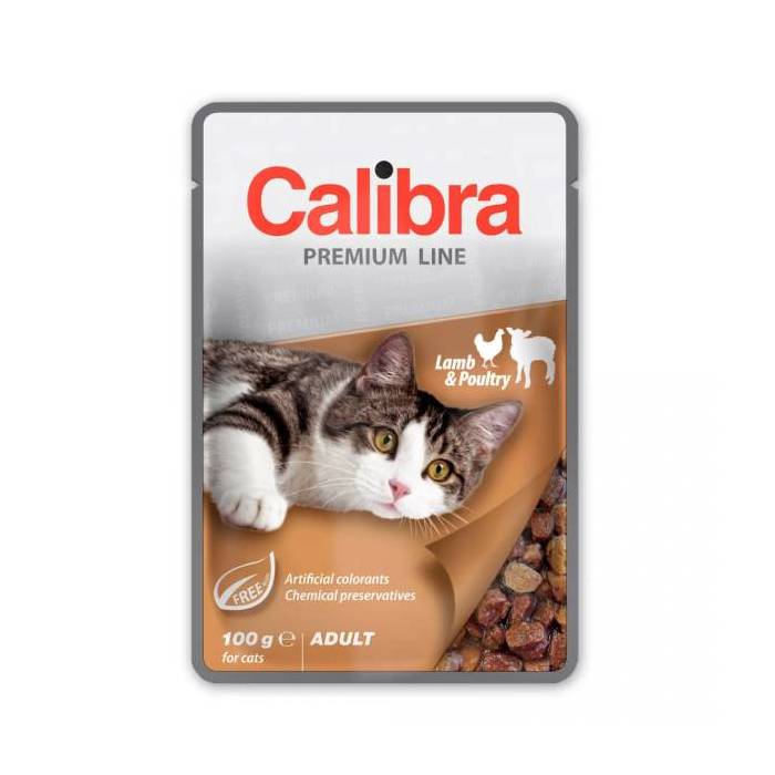 Calibra Pouch Premium Cat Lamb - Poultry drėgnas maistas katėms, 100 g