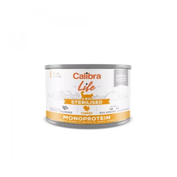 Calibra Life Cat Sterilised Turkey drėgnas maistas sterilizuotoms katėms, 200 g