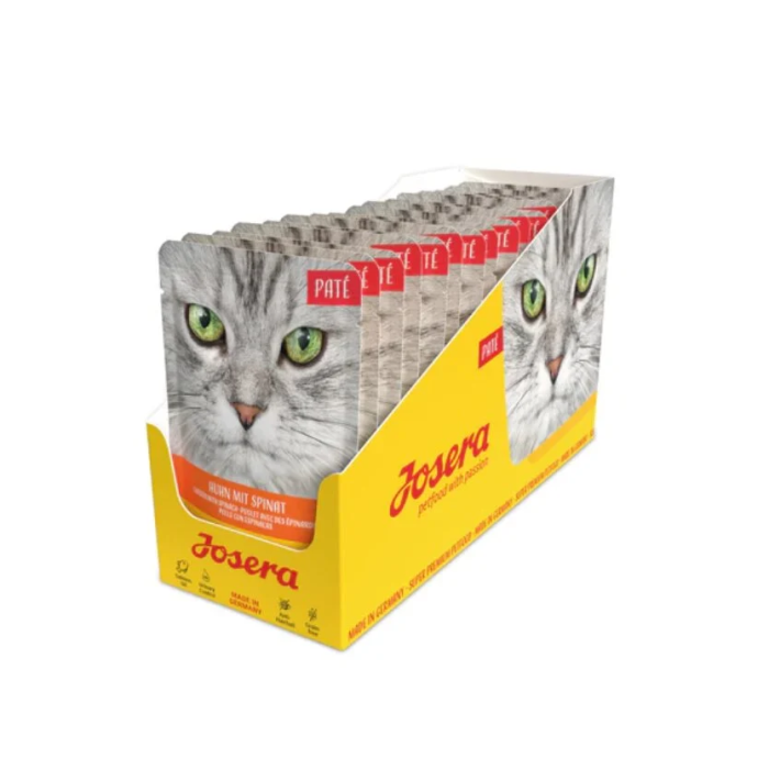 Josera Paté Chicken with Spinach begrūdis konservuotas maistas katėms vištienos paštetas su špinatais, 16x85 g