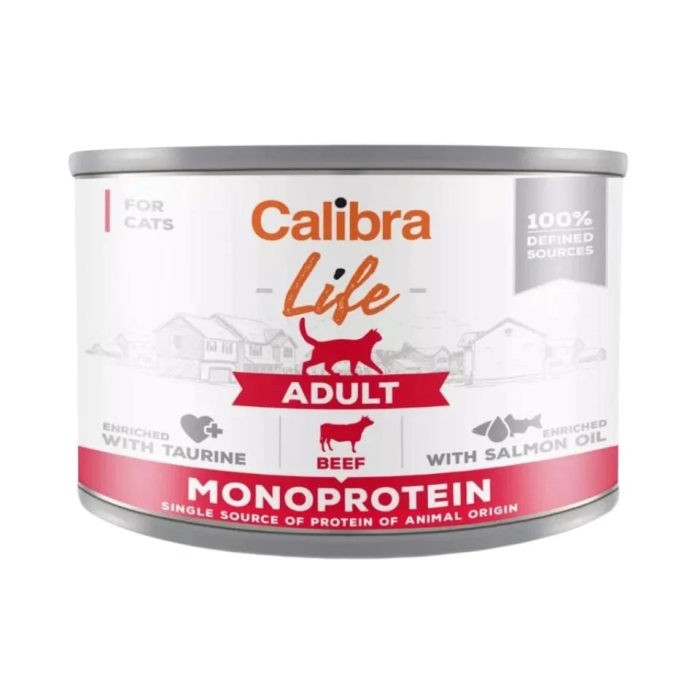Calibra Life Cat Adult Beef drėgnas maistas katėms, 200 g