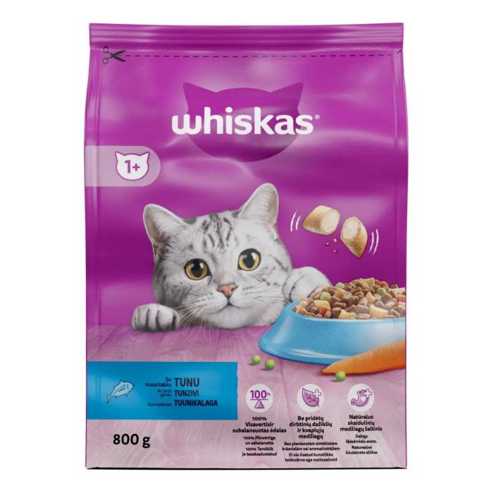 Whiskas sausas maistas katėms su tunu, 800 g