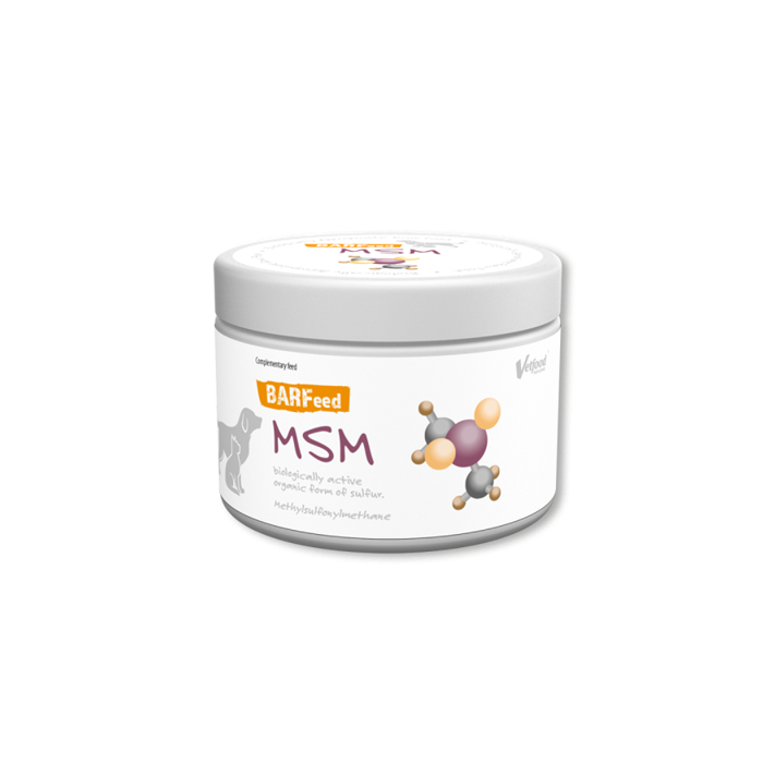 Vetfood BARFeed MSM papildai šunims ir katėms, mažinantys uždegiminius procesus, 150 g