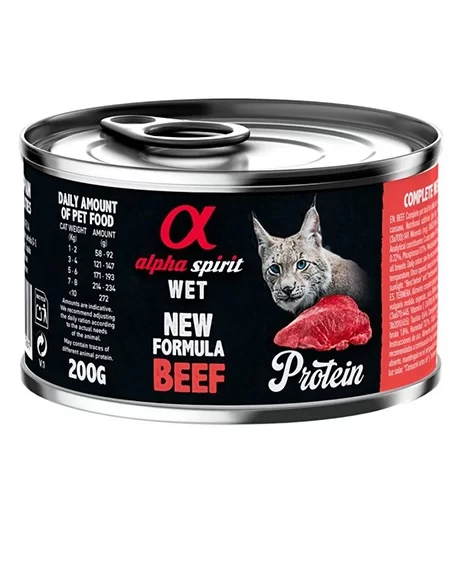 Alpha Spirit Wet konservai katėms su jautiena, 6x200 g