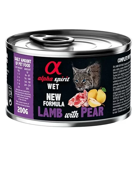Alpha Spirit Wet konservai katėms su ėriena ir kriaušėmis, 6x200 g