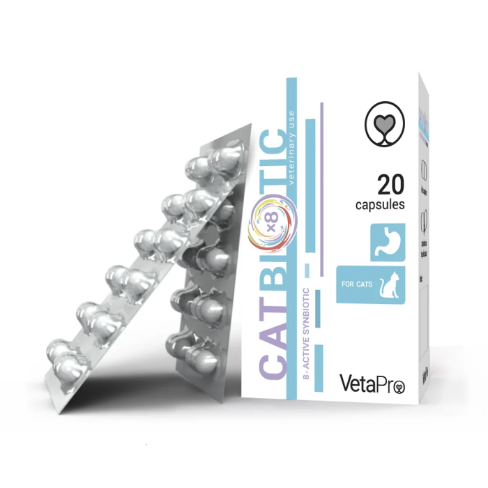 VetaPro CatBiotic papildai katėms, virškinimui gerinti, N20